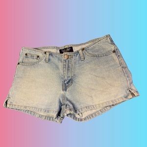 Angels Denim Jean Short Shorts Sparkles Y2K Low Rise Juniors Size 7 Ligh…